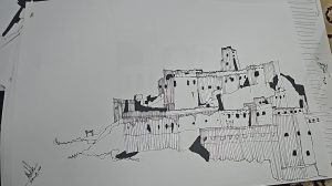 ریزش قلعه به سمتِ راست و پایین صفححه